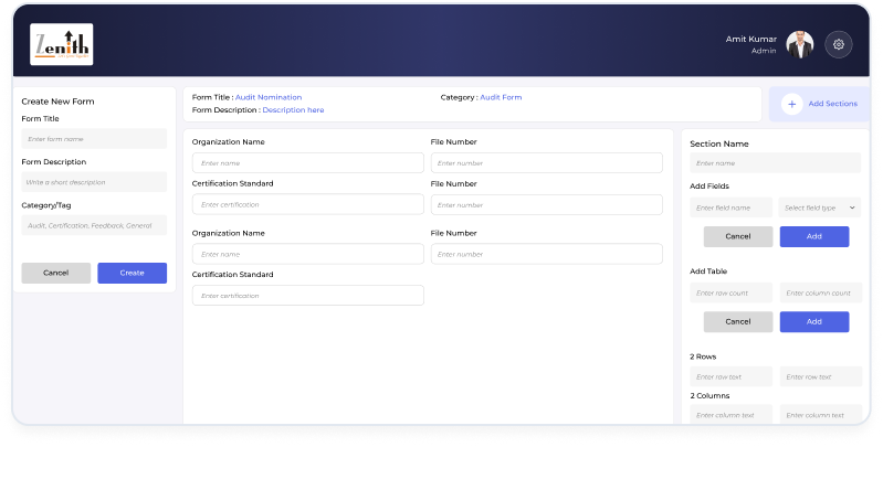 Zenith audit workflow document management screen