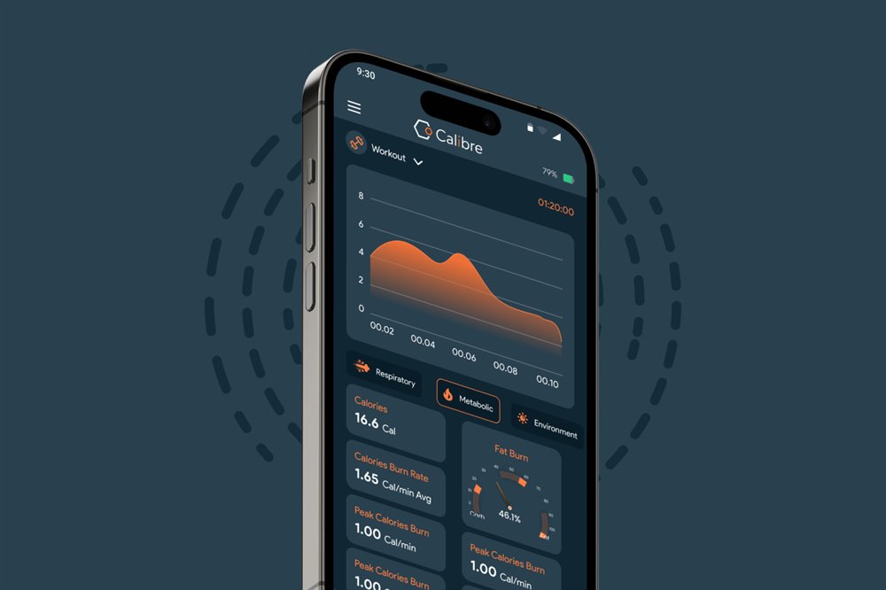 Calibre healthcare IoT mobile application device mockup
