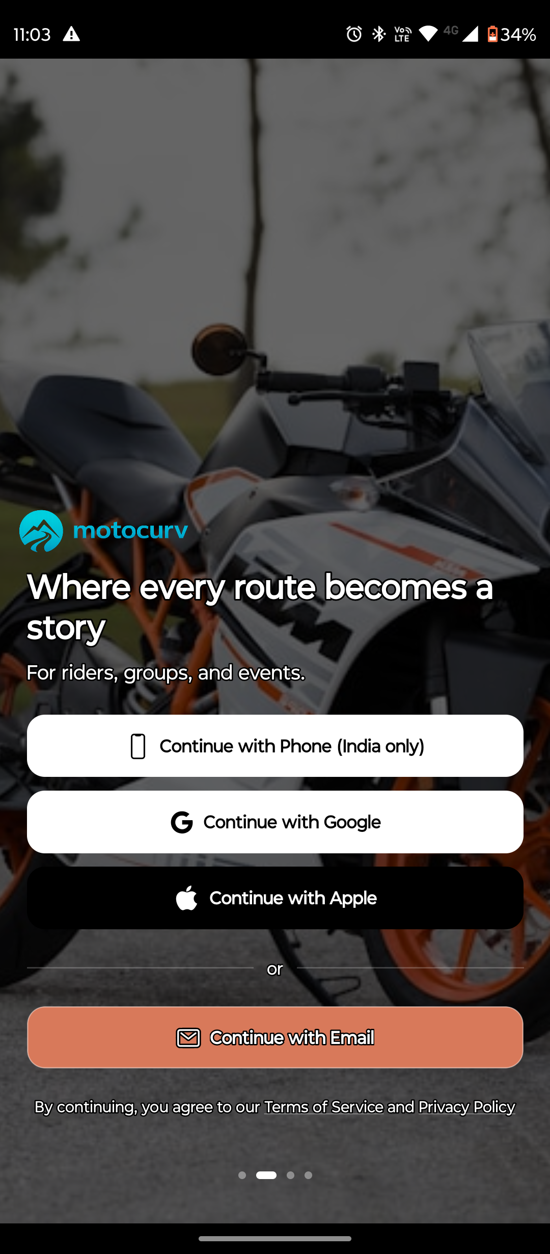 Curv 8 community feed mobile screen