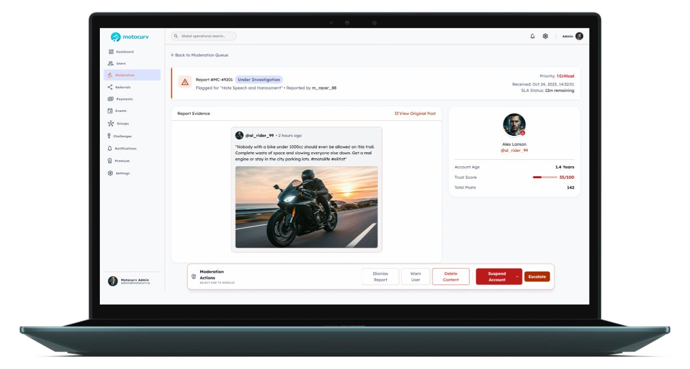 Curv 8 ride community feed preview