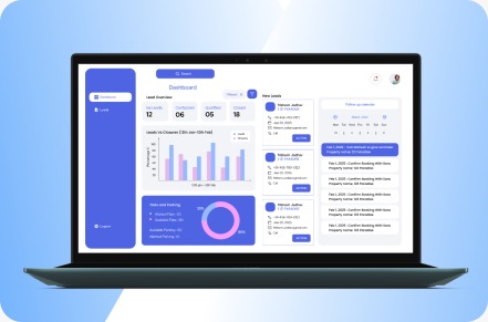Web application dashboard shown on a laptop
