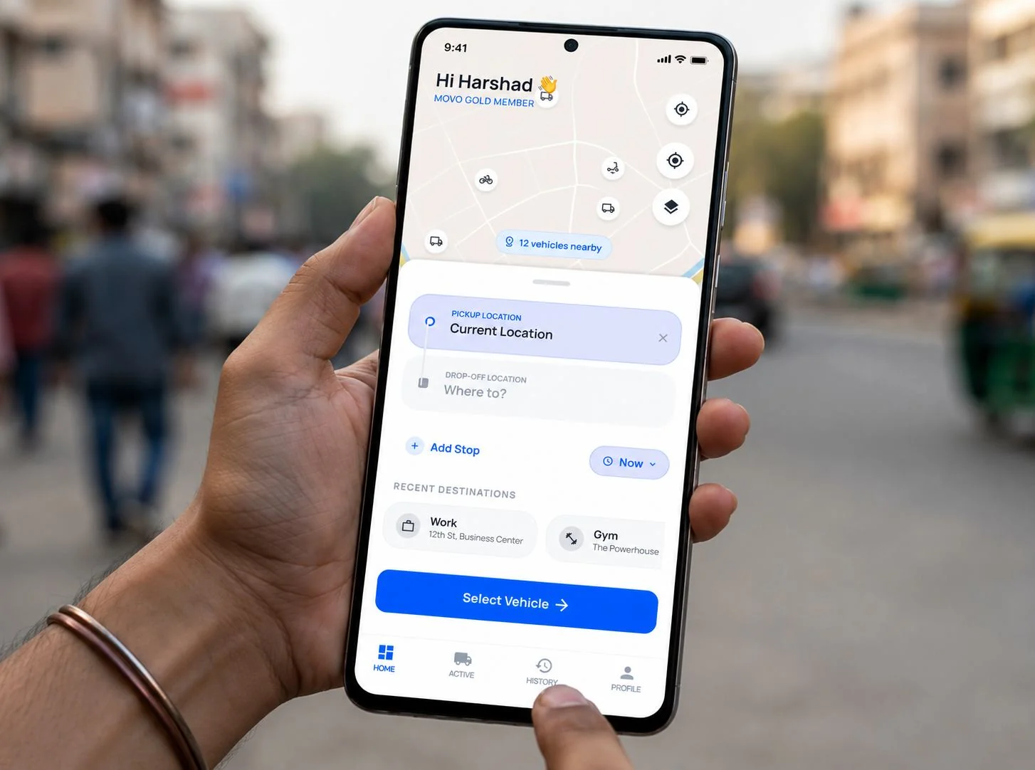 MoVo customer booking and live cargo tracking app preview