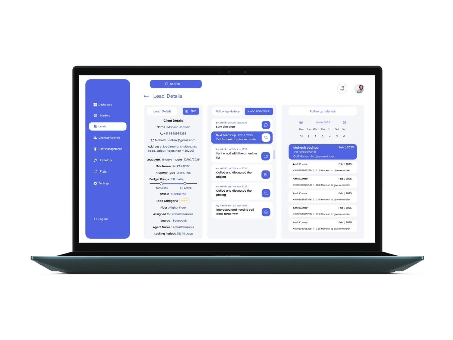 Real estate inventory and booking interface